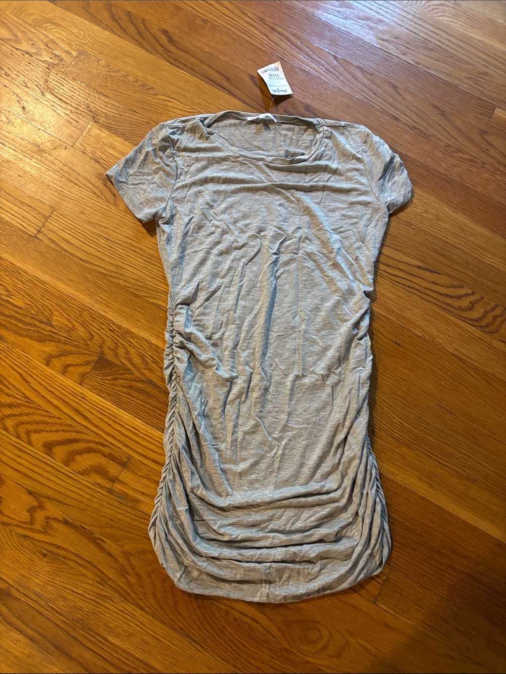 Light Gray Ruched Side Tunic Tee